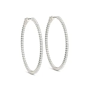2.25 ctw Diamond Hoop Earrings Oval Inside-Out