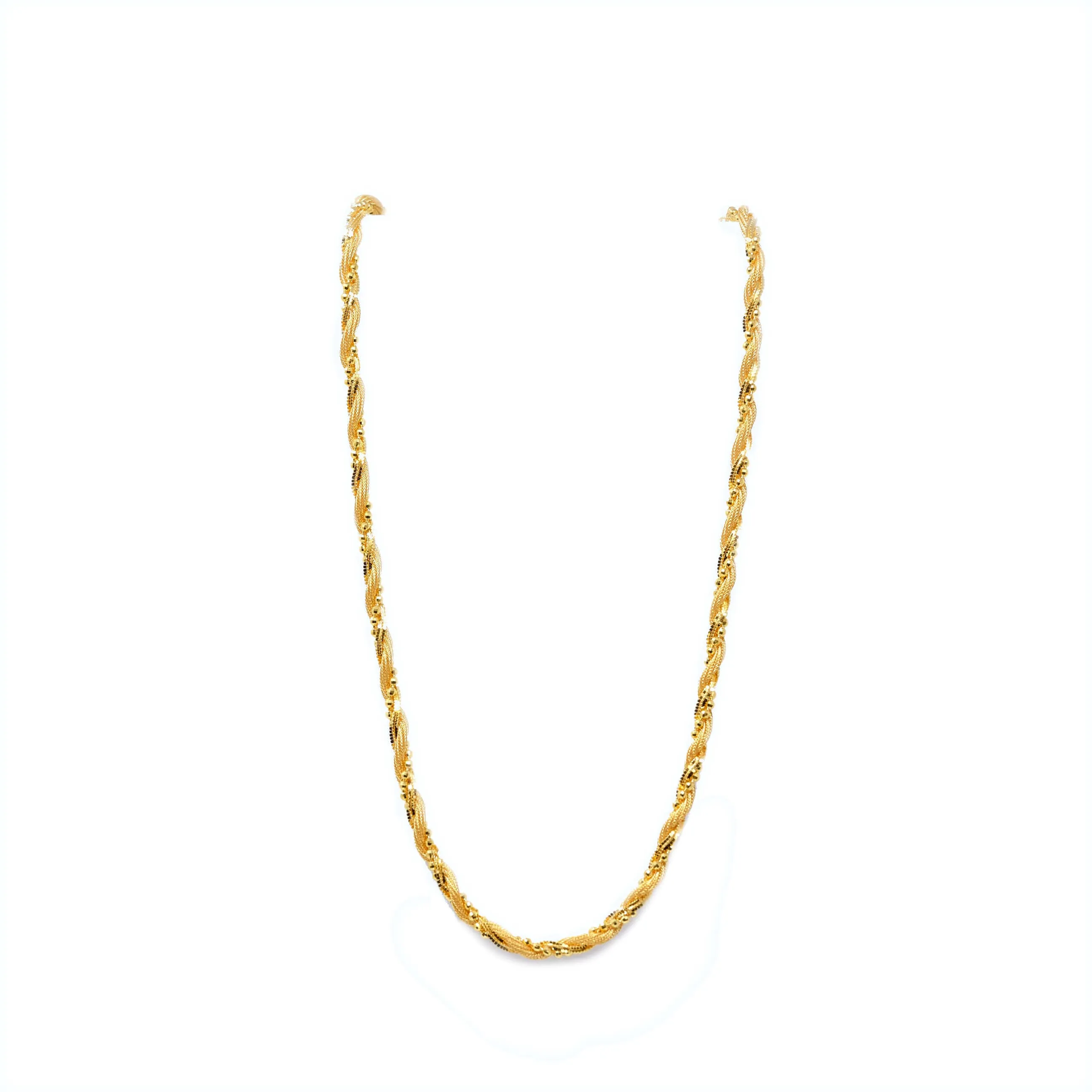 22K YELLOW GOLD LUXURIOUS TWISTED NECKLACE