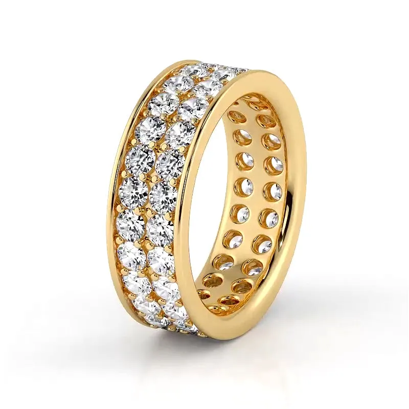 2.50 ct. Round Diamond Double Row Wedding Band