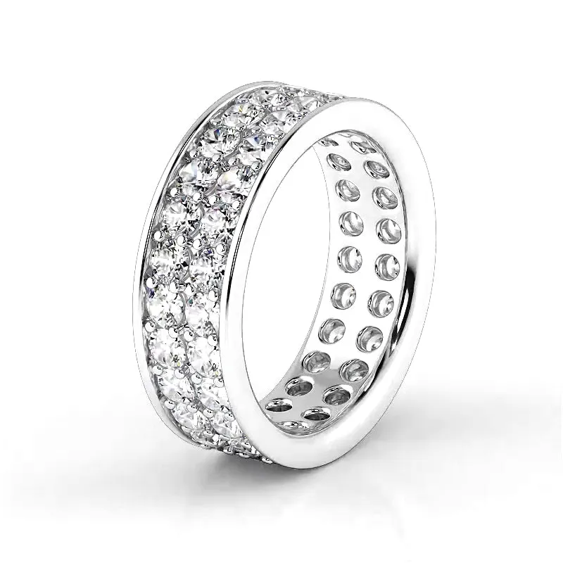 2.50 ct. Round Diamond Double Row Wedding Band