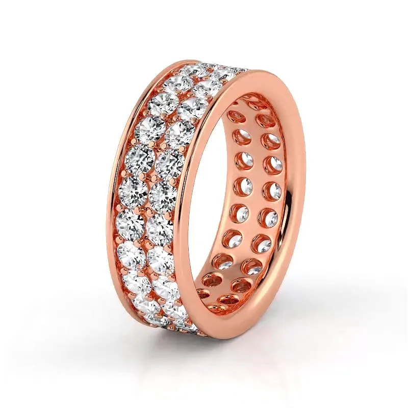 2.50 ct. Round Diamond Double Row Wedding Band