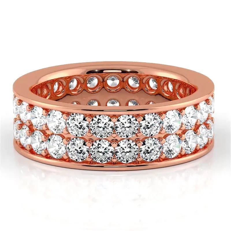 2.50 ct. Round Diamond Double Row Wedding Band