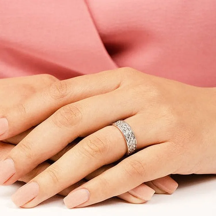 2.50 ct. Round Diamond Double Row Wedding Band