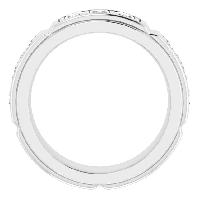 2.70 ctw Bar Set Princess Cut Diamond Men's Ring
