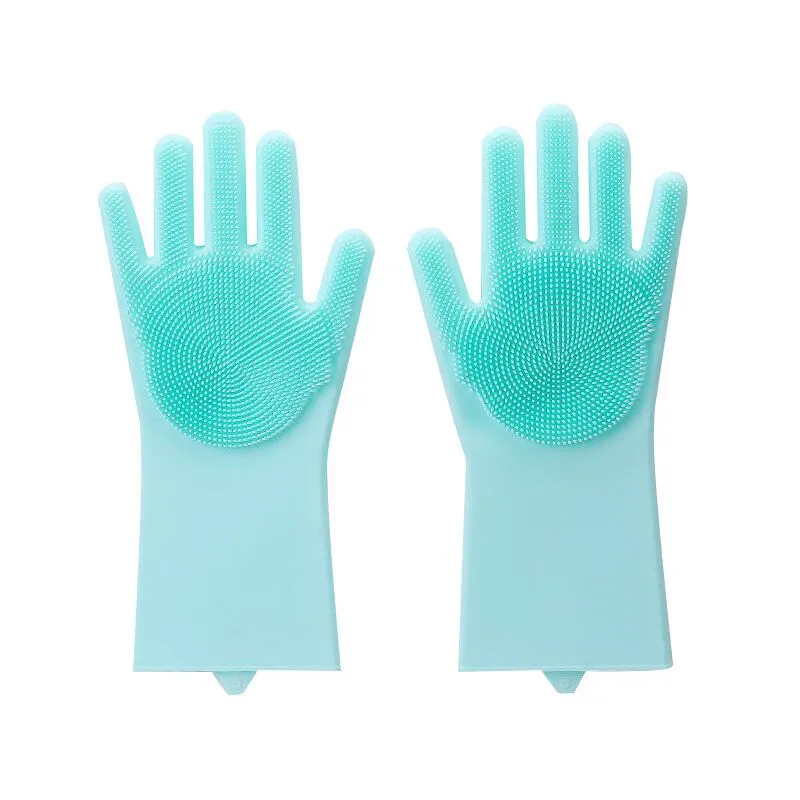 2pcs Silicone Kitchen Household Washing Cleaning Gloves