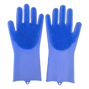 2pcs Silicone Kitchen Household Washing Cleaning Gloves