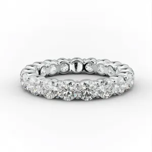 3.0 Carat Round Cut Diamond Classic Eternity Band Shared Prong