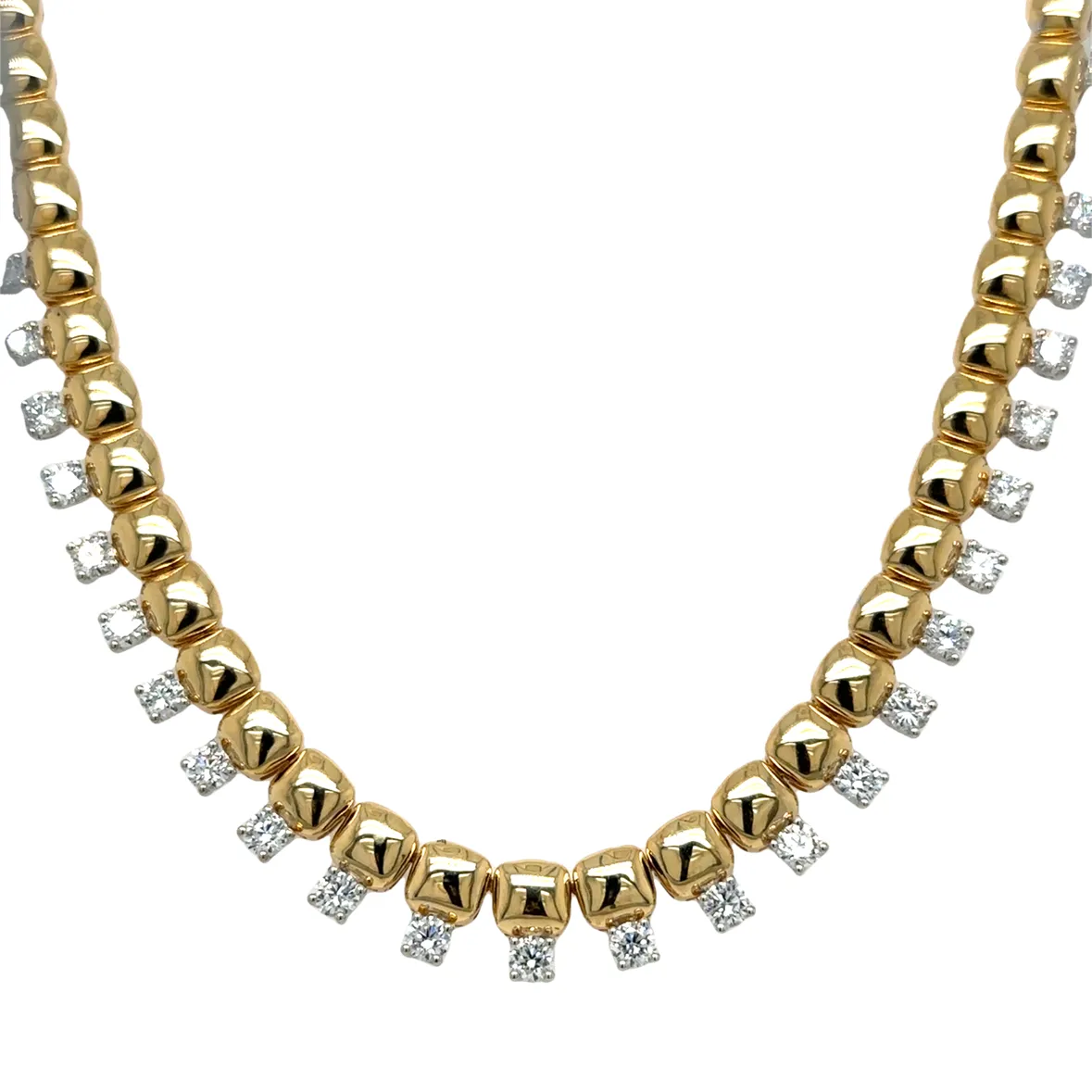 3.08ct tw Diamond Gold Statement Necklace