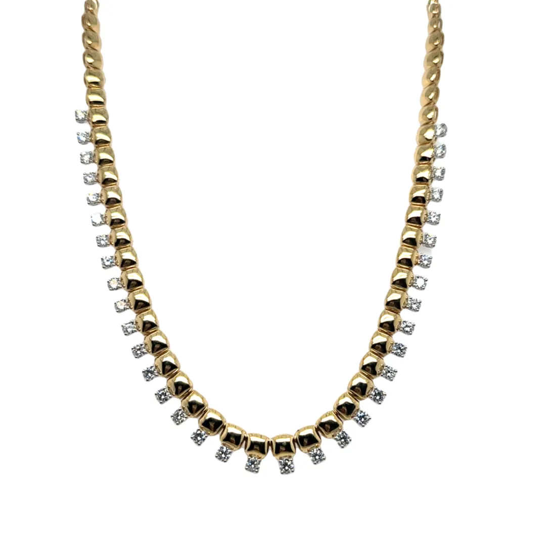 3.08ct tw Diamond Gold Statement Necklace