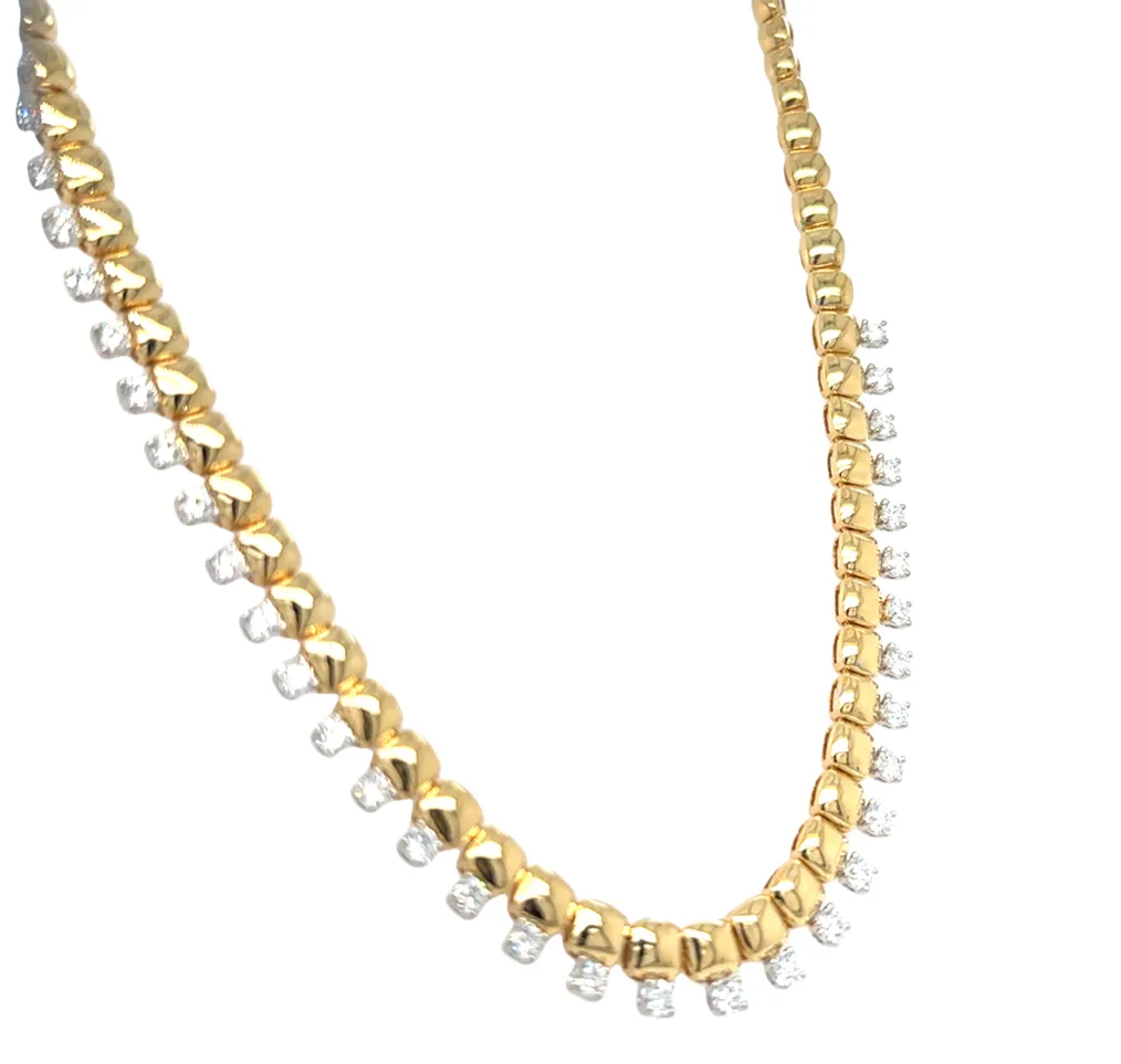 3.08ct tw Diamond Gold Statement Necklace