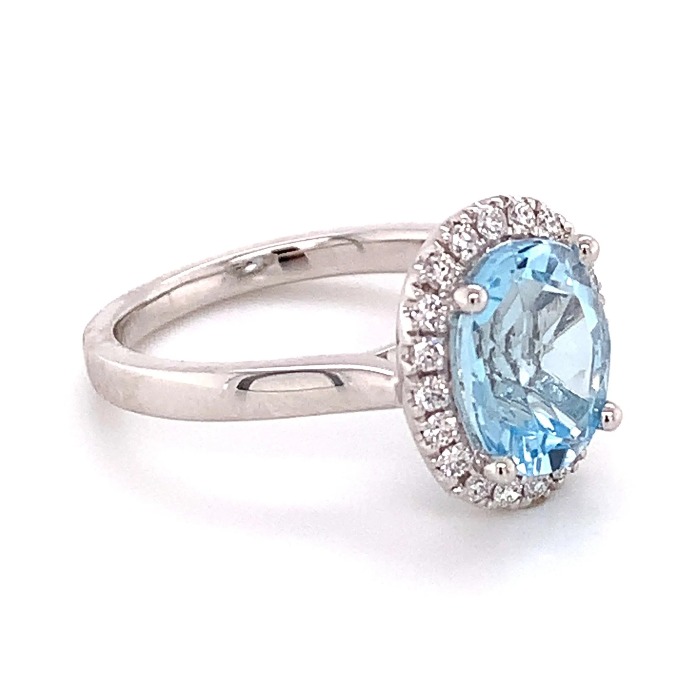 3.35ct tw Blue Topaz & Diamond Cocktail Ring