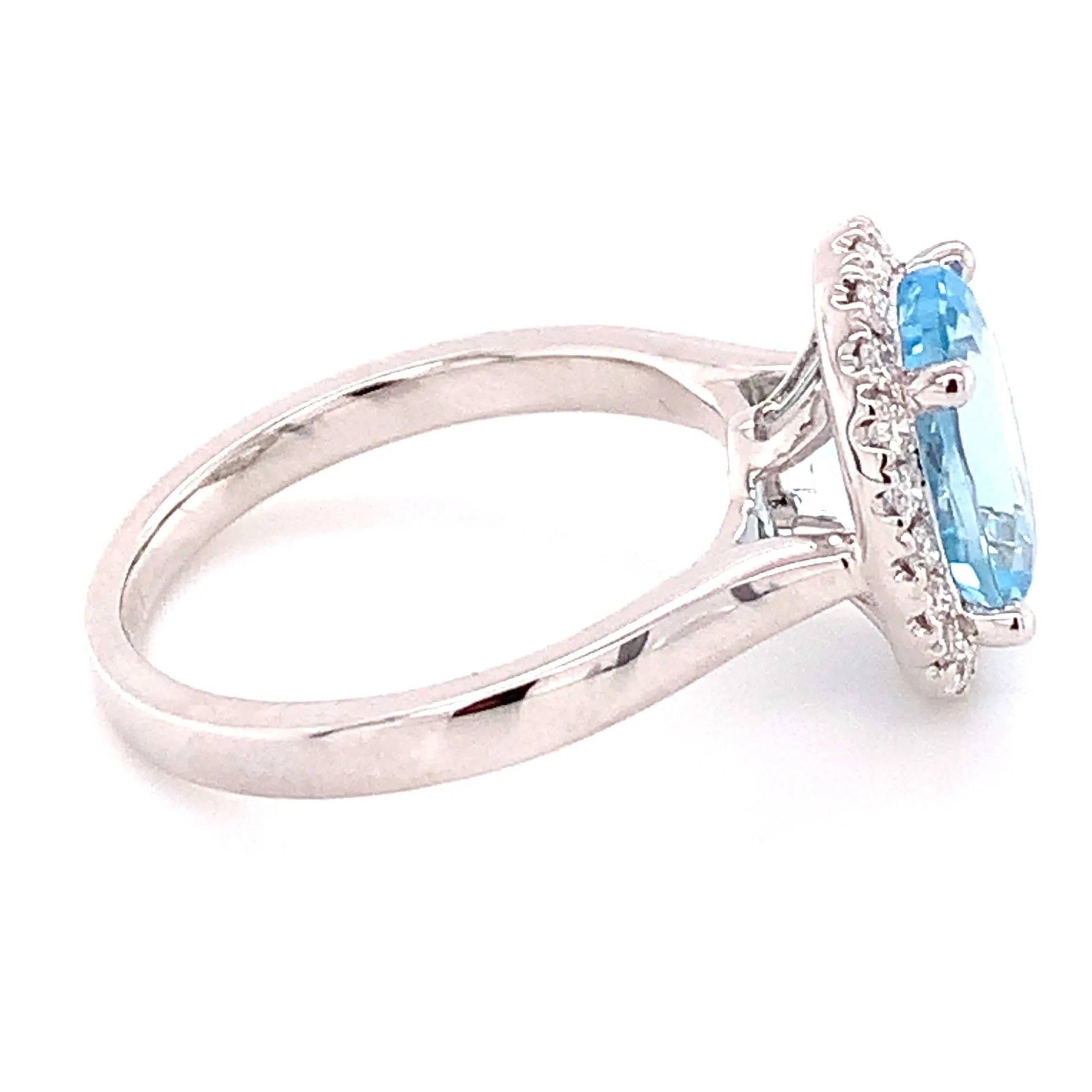 3.35ct tw Blue Topaz & Diamond Cocktail Ring