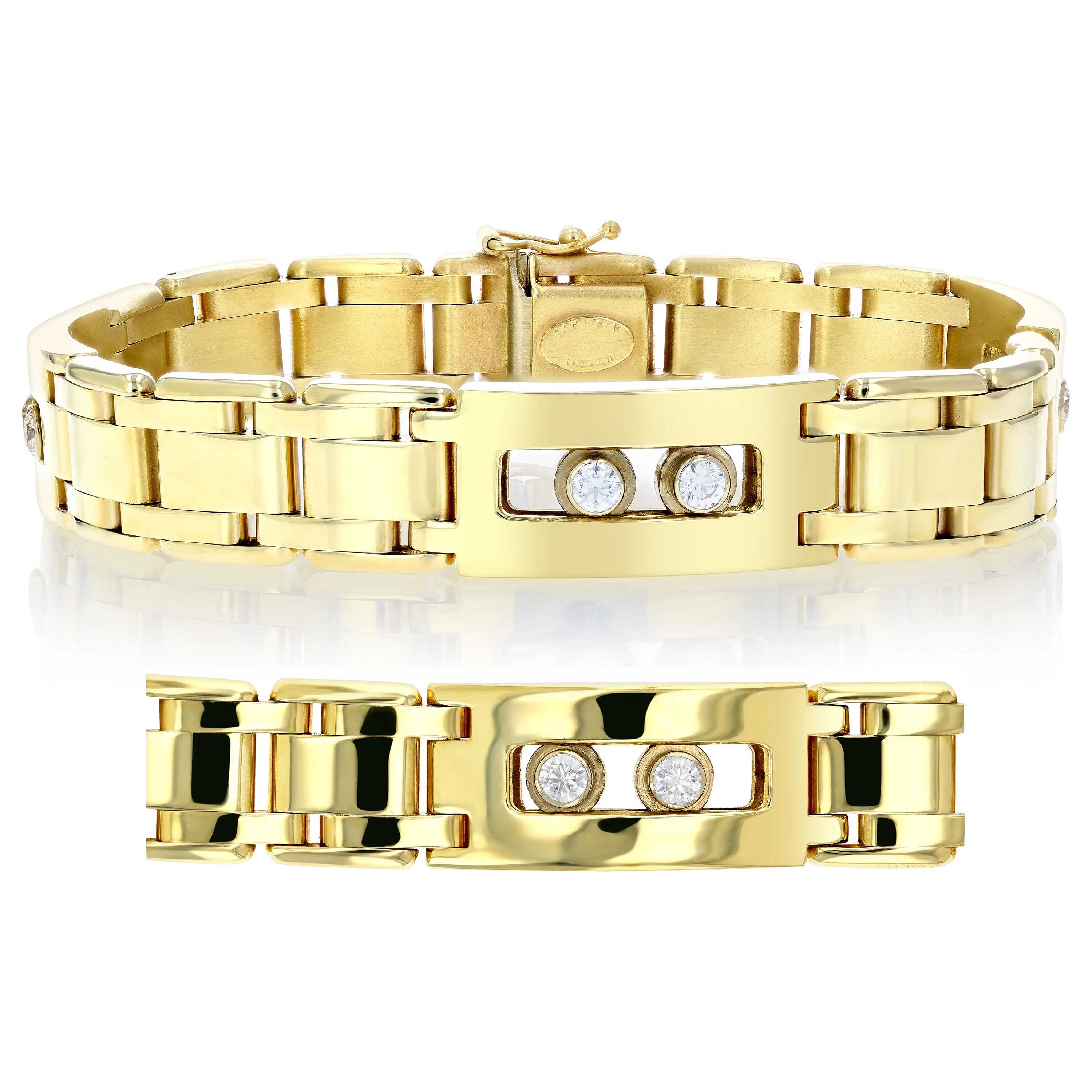 3/4 cttw Diamond Italian Bracelet in 14K Yellow Gold