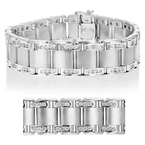 3.5 cttw Diamond Italian Bracelet in 18K White Gold