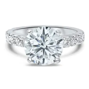 3.7 Carat Diamond Engagement Ring | 4 Prong Round | IGI Certified F/VS2 | 14k White, Rose, or Yellow Gold