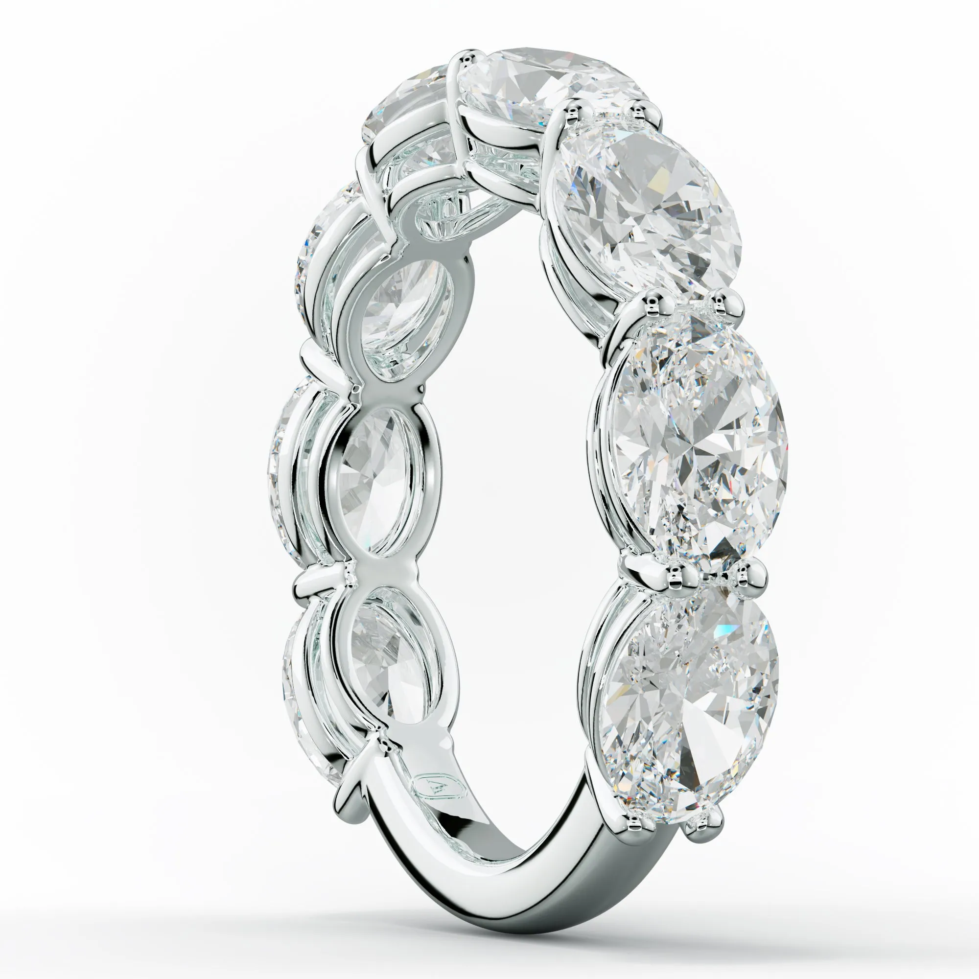 4.0 Carat East West Oval Cut Diamond Anniversary Band