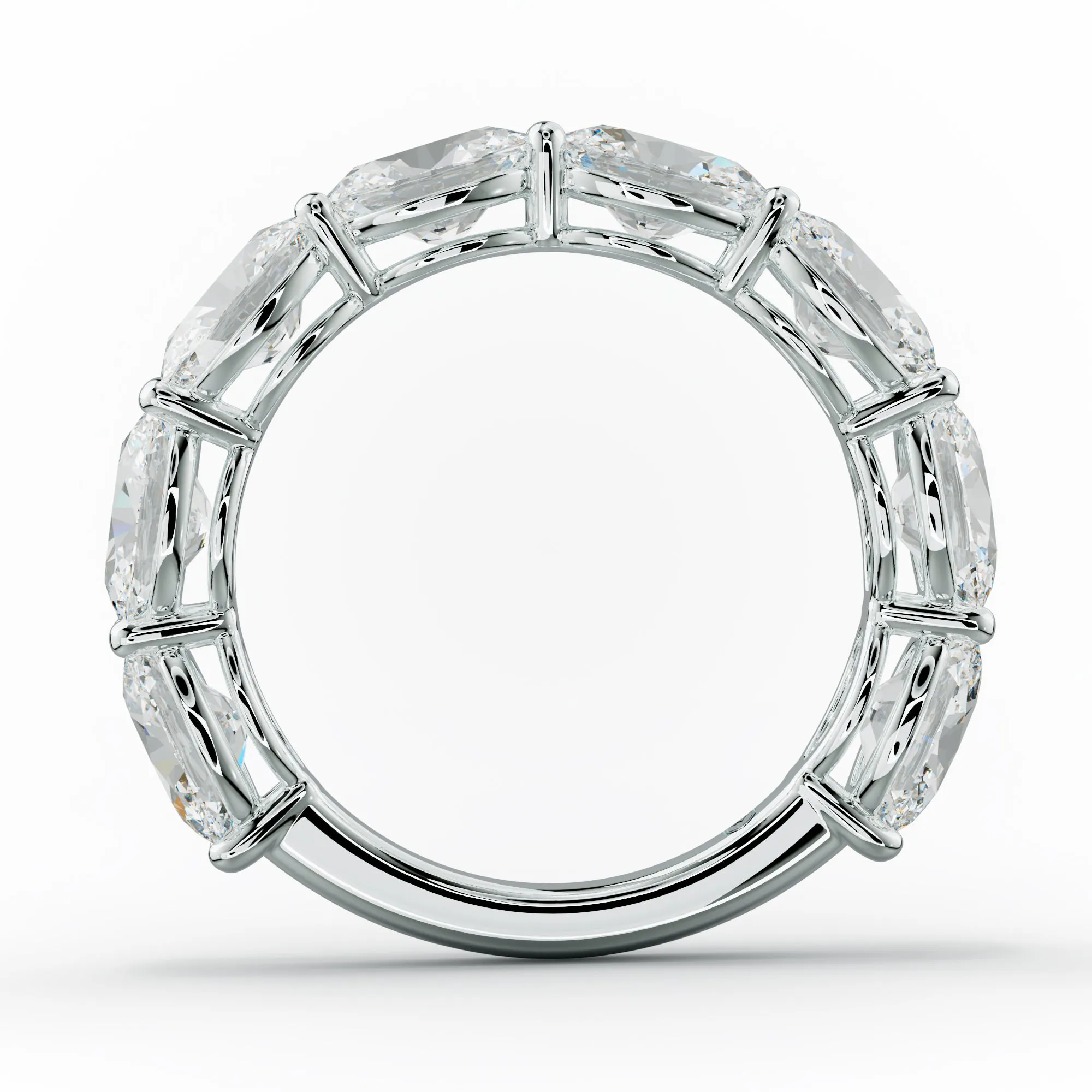 4.0 Carat East West Oval Cut Diamond Anniversary Band