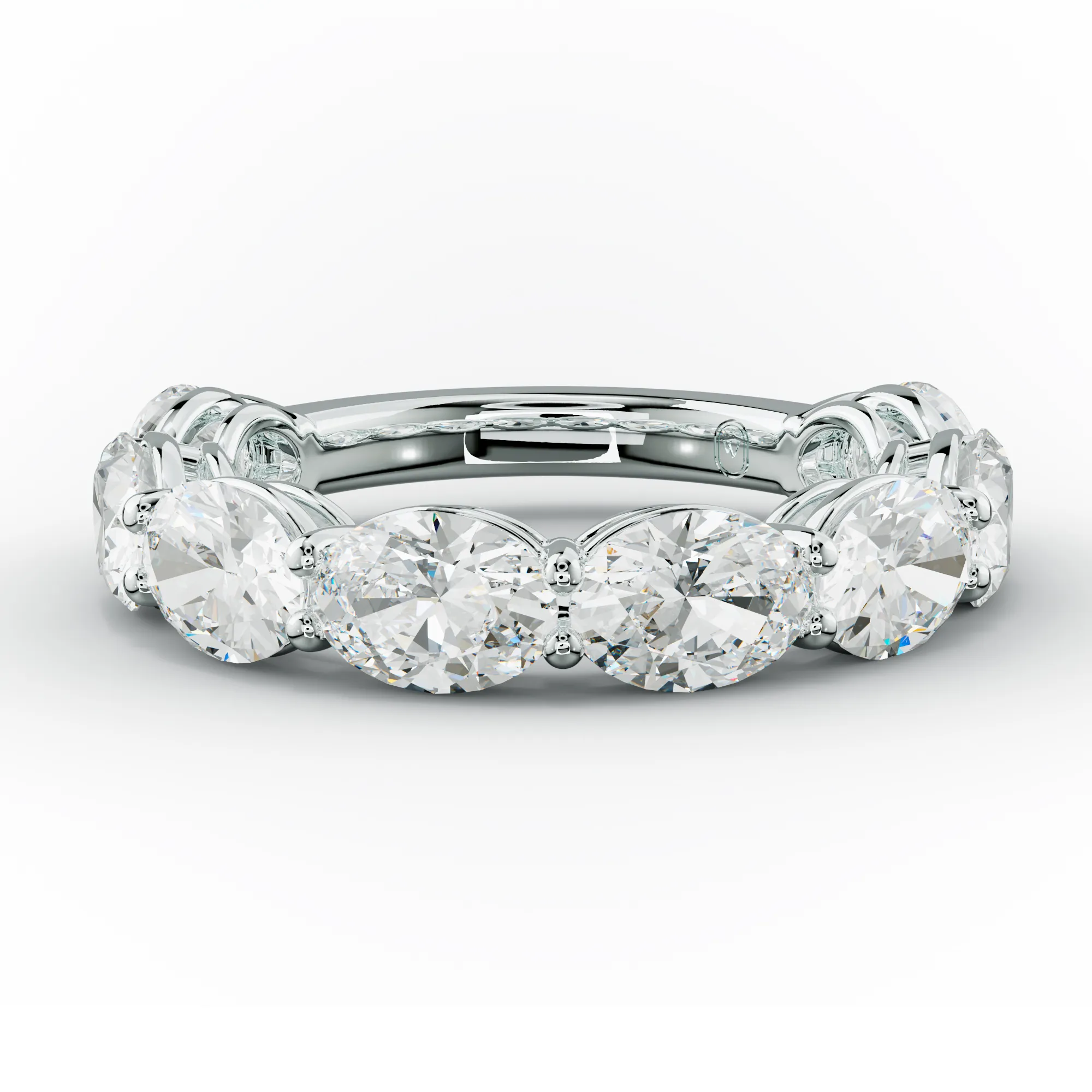 4.0 Carat East West Oval Cut Diamond Anniversary Band