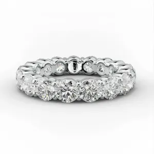 4.0 Carat Round Cut Diamond Classic Eternity Band Shared Prong