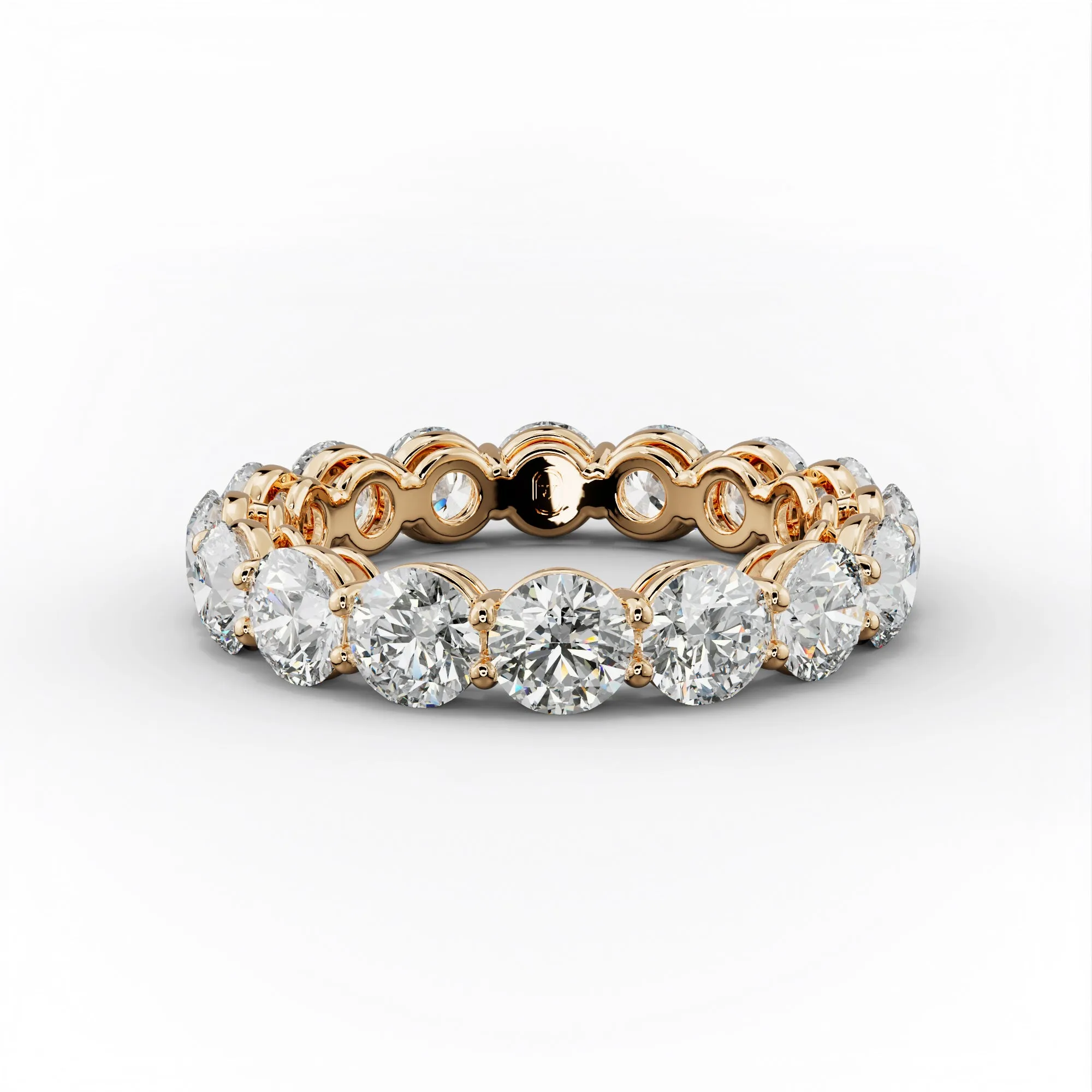 4.0 Carat Round Diamond Eternity Band Shared Prong