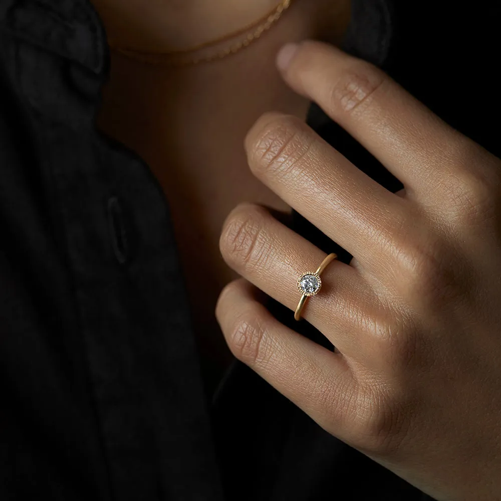 4.5mm White Diamond Round Brilliant Solitaire Ring | R11305W