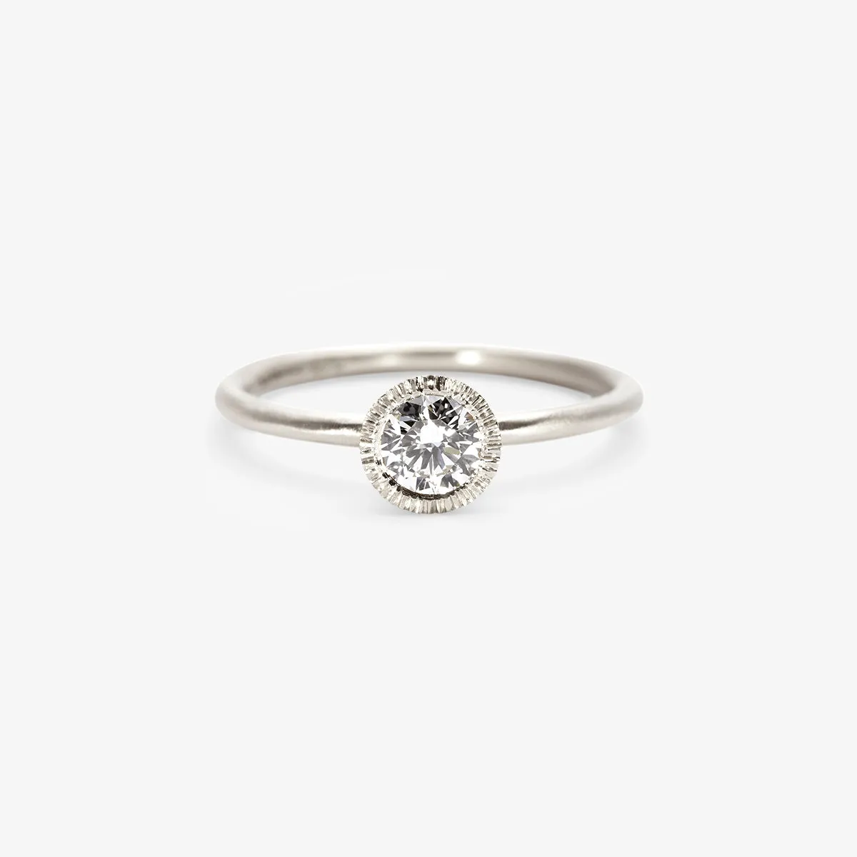 4.5mm White Diamond Round Brilliant Solitaire Ring | R11305W