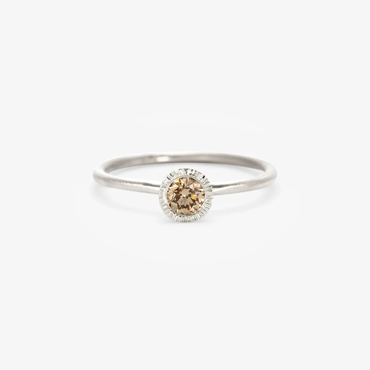 4mm Brown Diamond Round Brilliant Solitaire Ring | R11304BR