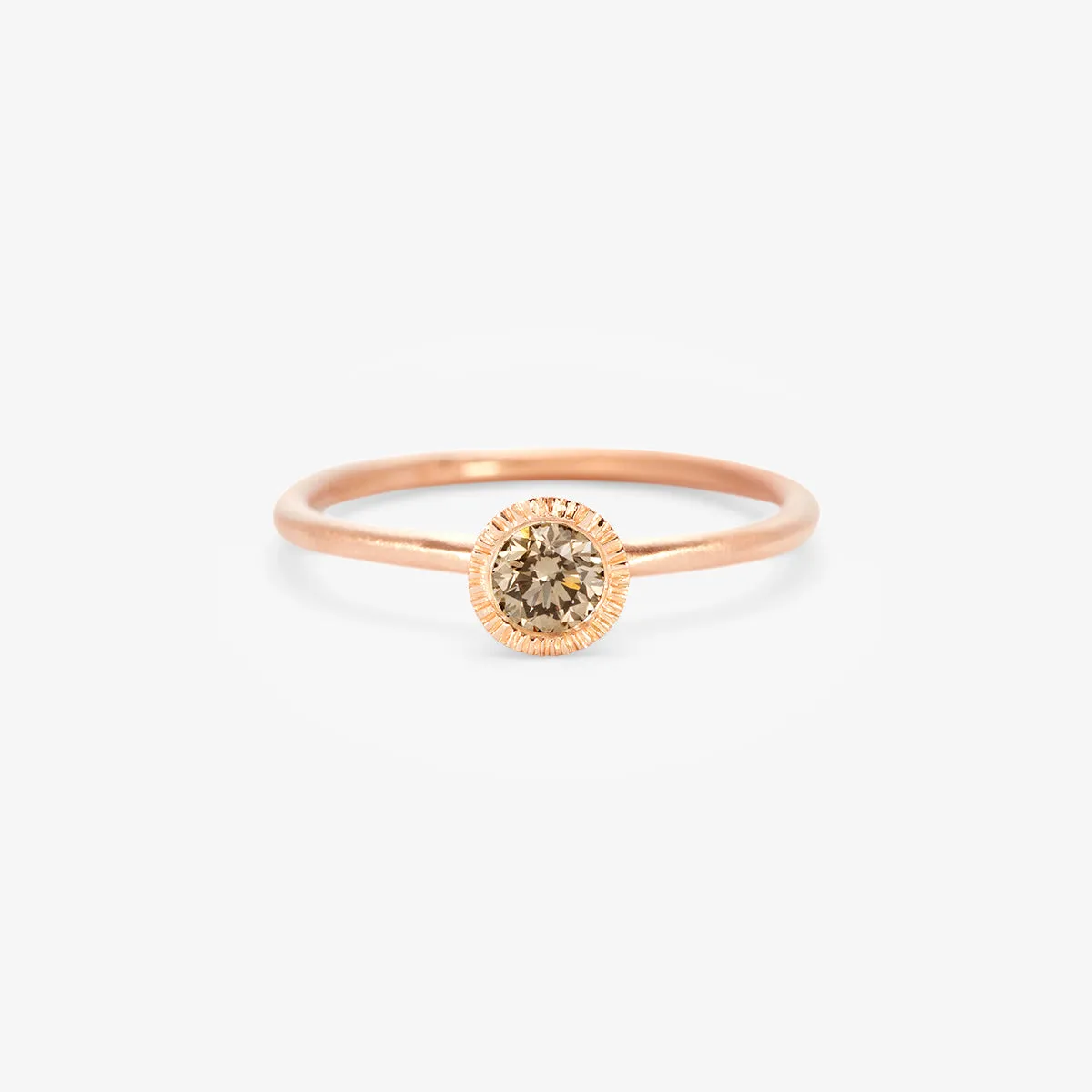 4mm Brown Diamond Round Brilliant Solitaire Ring | R11304BR