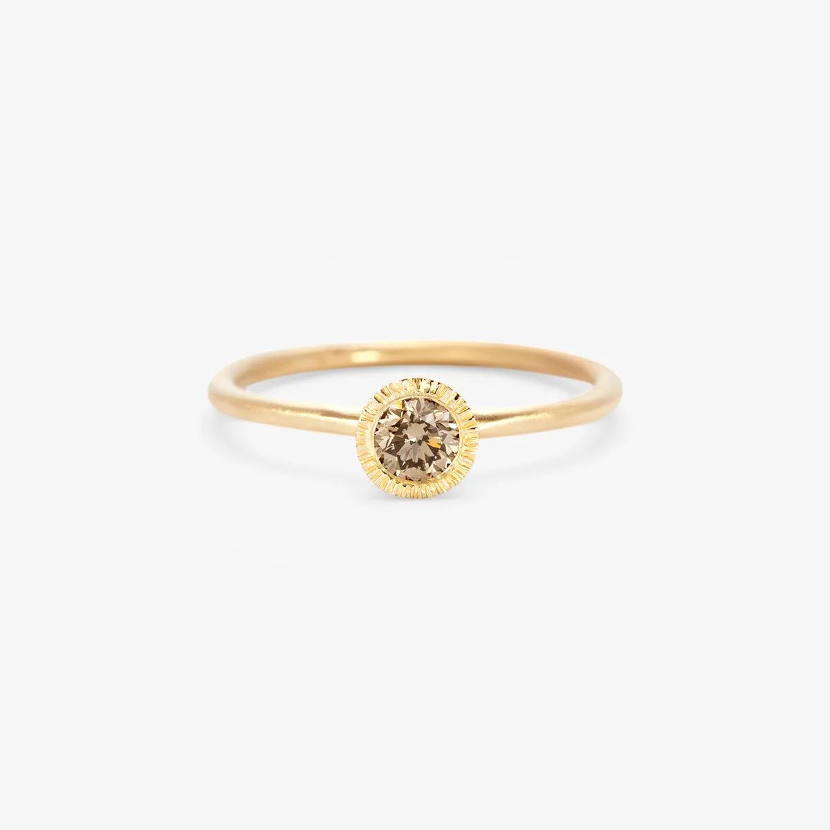 4mm Brown Diamond Round Brilliant Solitaire Ring | R11304BR