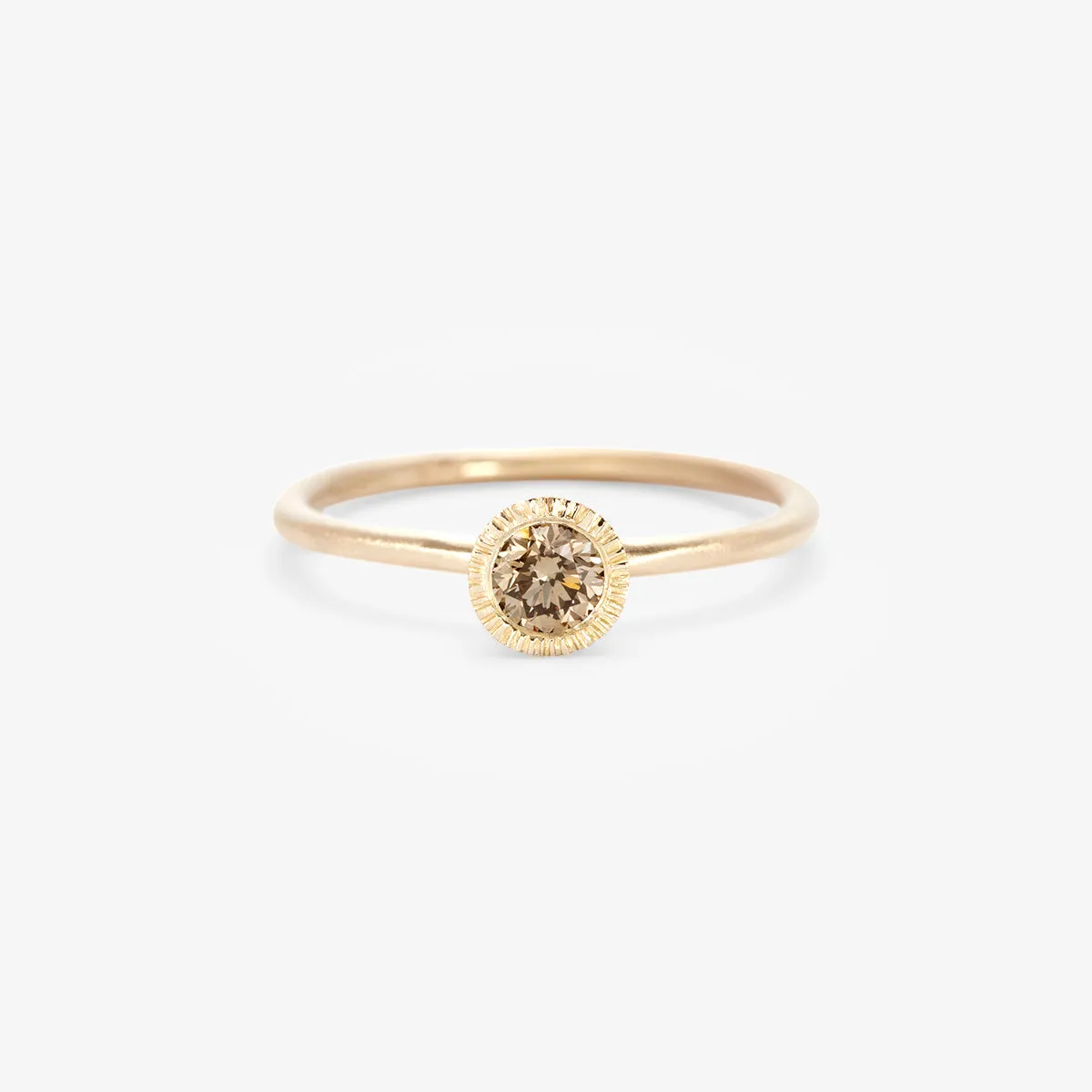 4mm Brown Diamond Round Brilliant Solitaire Ring | R11304BR