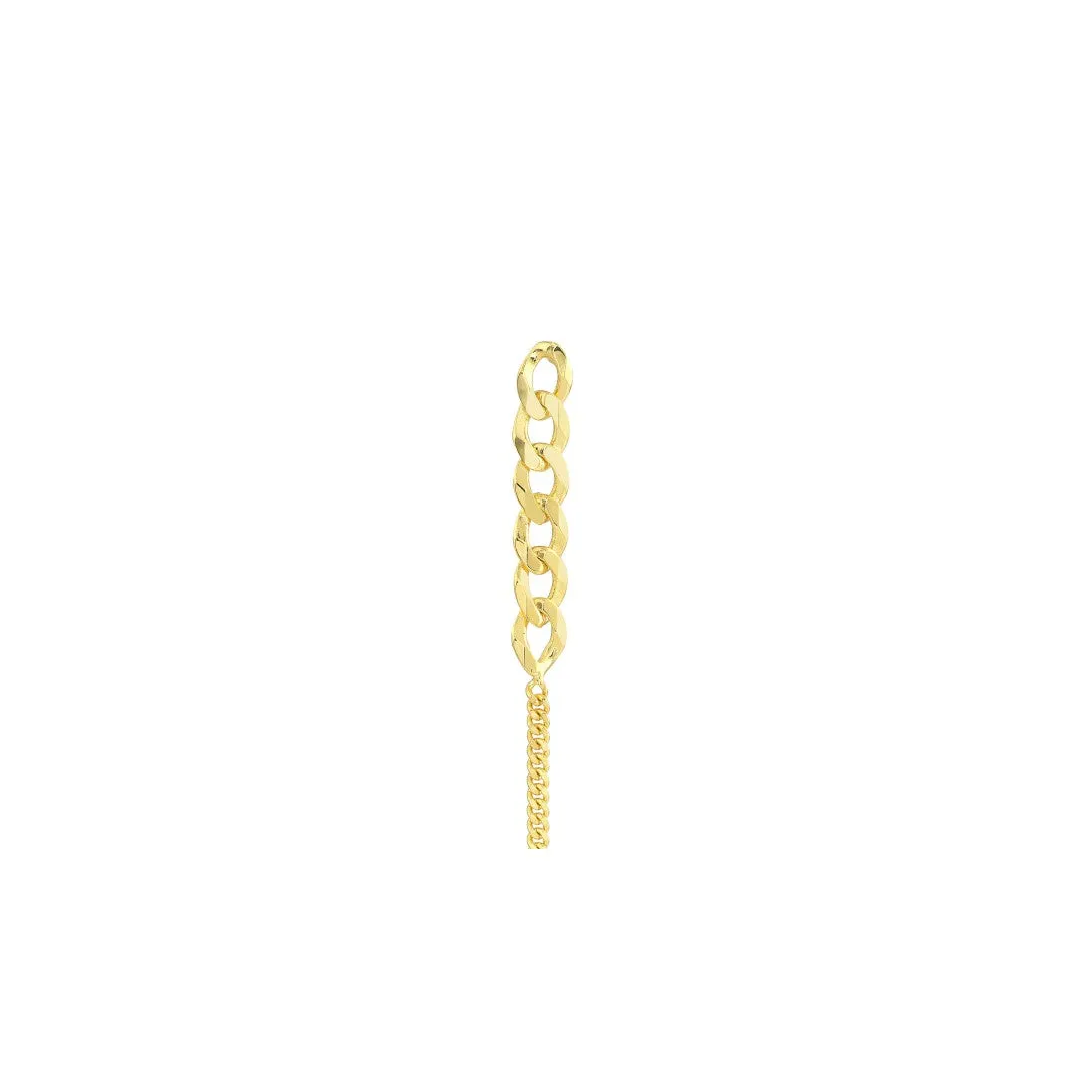 50/50 Curb Chain Front-to-Back Earrings