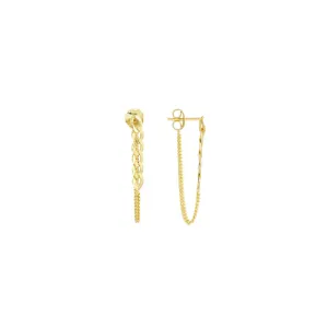 50/50 Curb Chain Front-to-Back Earrings