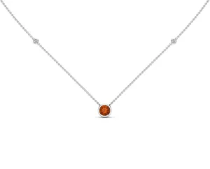 5MM Gemstone & Diamond Accent Necklace, 16"-18" in 14K Gold