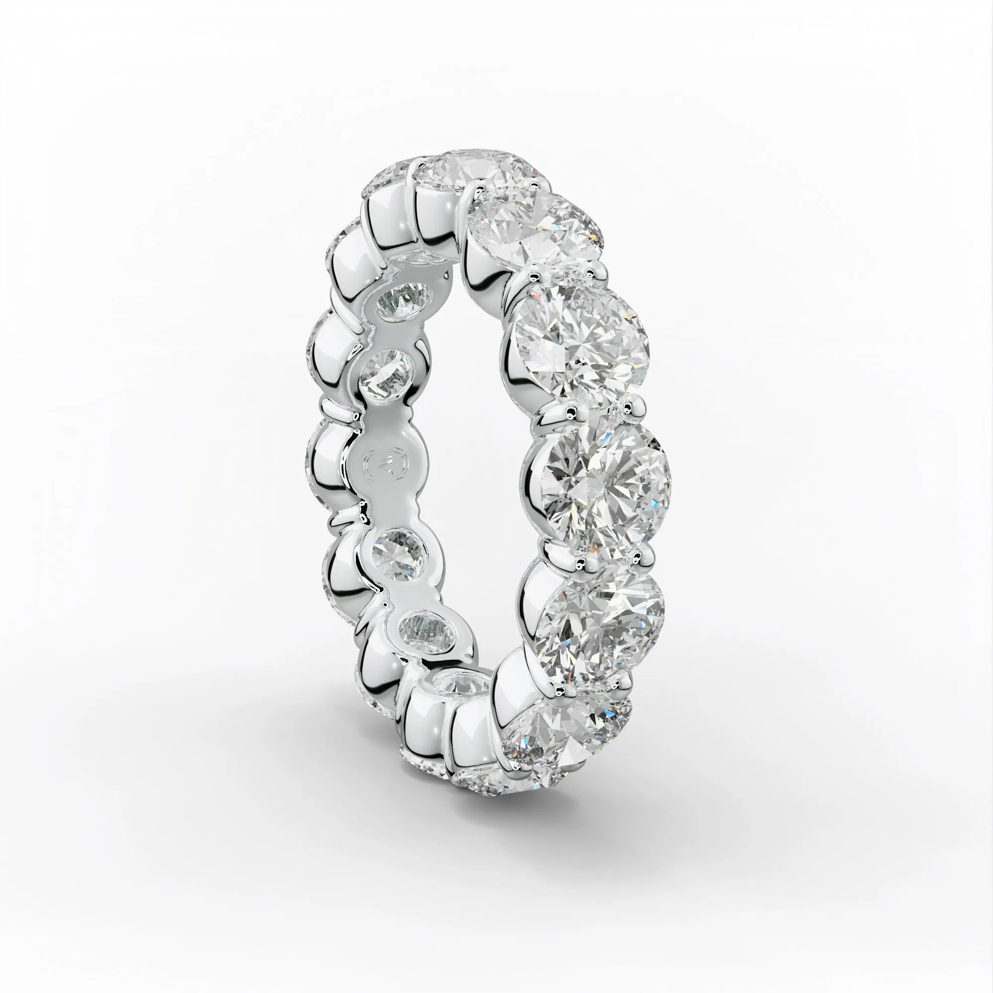 6.0 Carat Round Cut Diamond Classic Eternity Band Shared Prong
