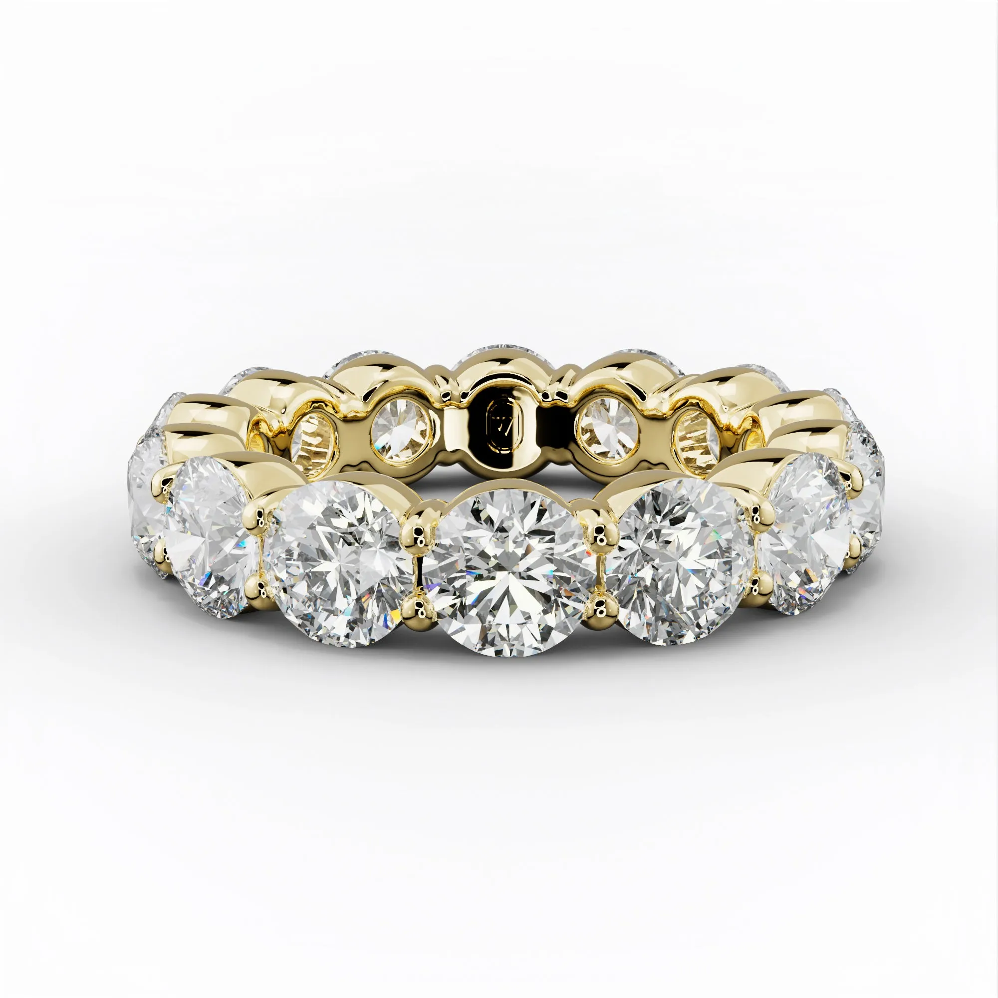 6.0 Carat Round Cut Diamond Classic Eternity Band Shared Prong