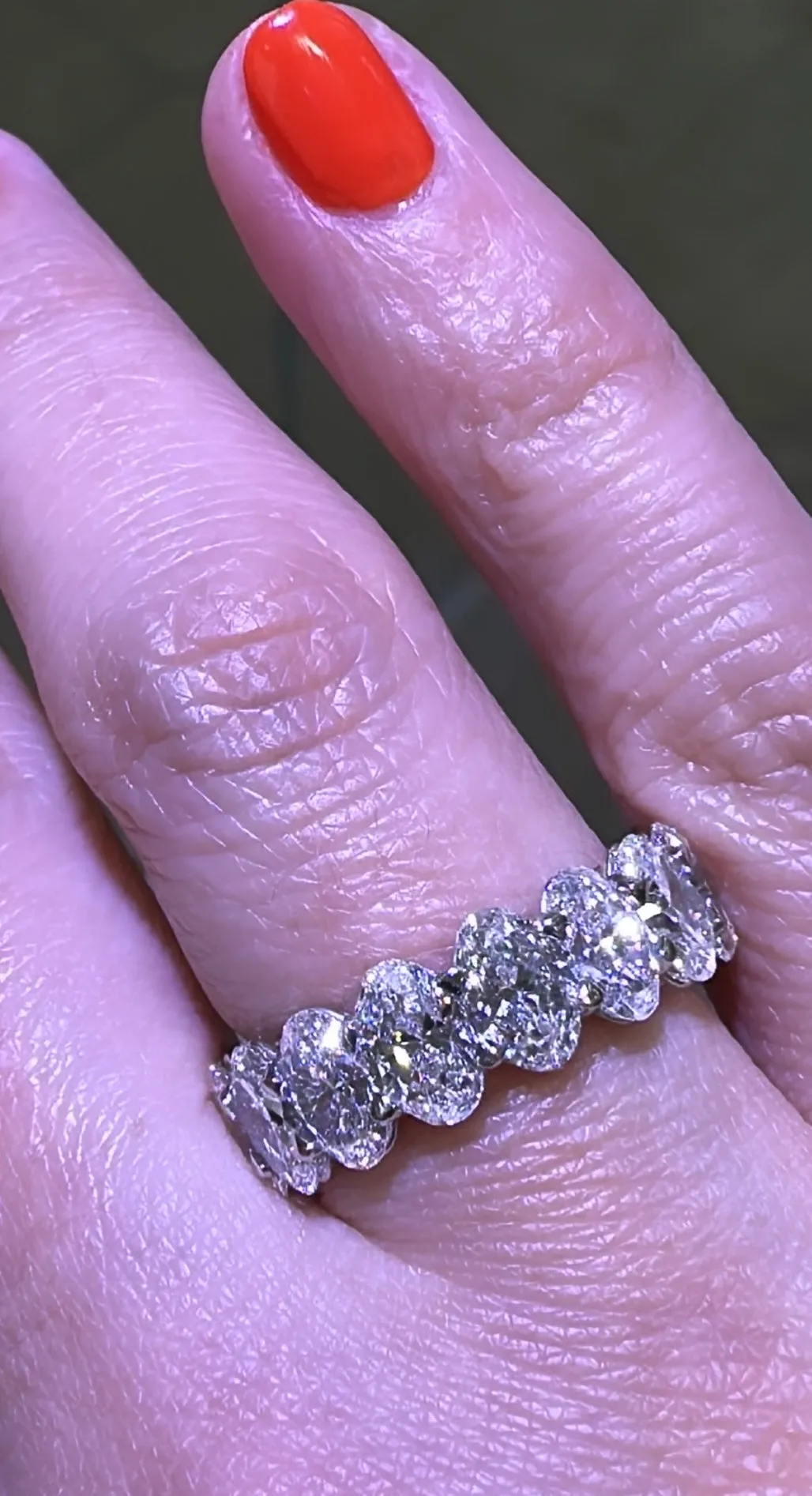 7.24ct tw All GIA Certified 16 Oval CutEternity Band Crafted Luxurious Platinum