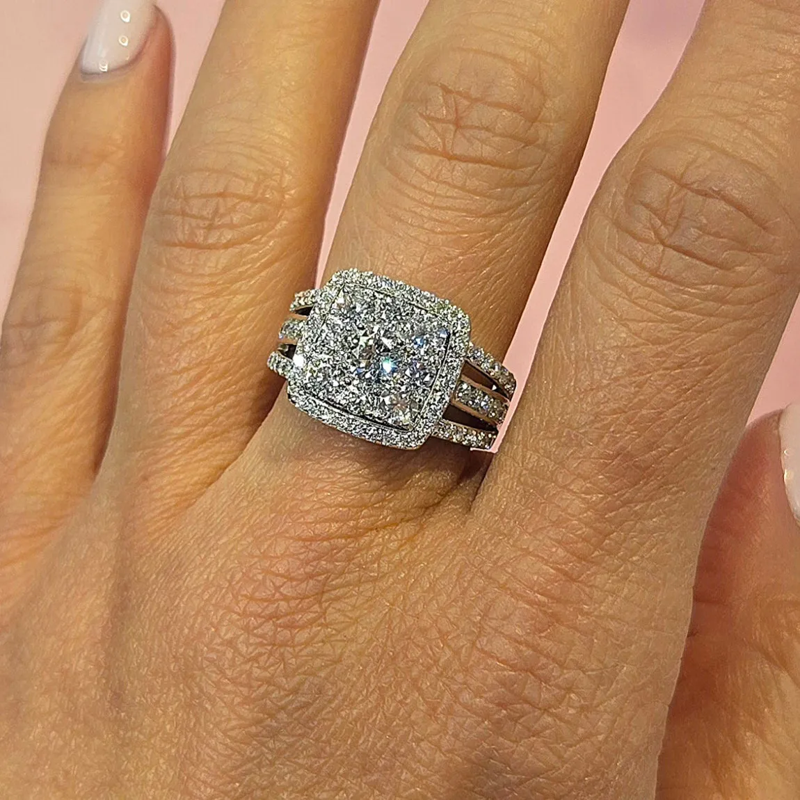 925 Sterling 3.17CT Moissanite Stunning Ring - M100049