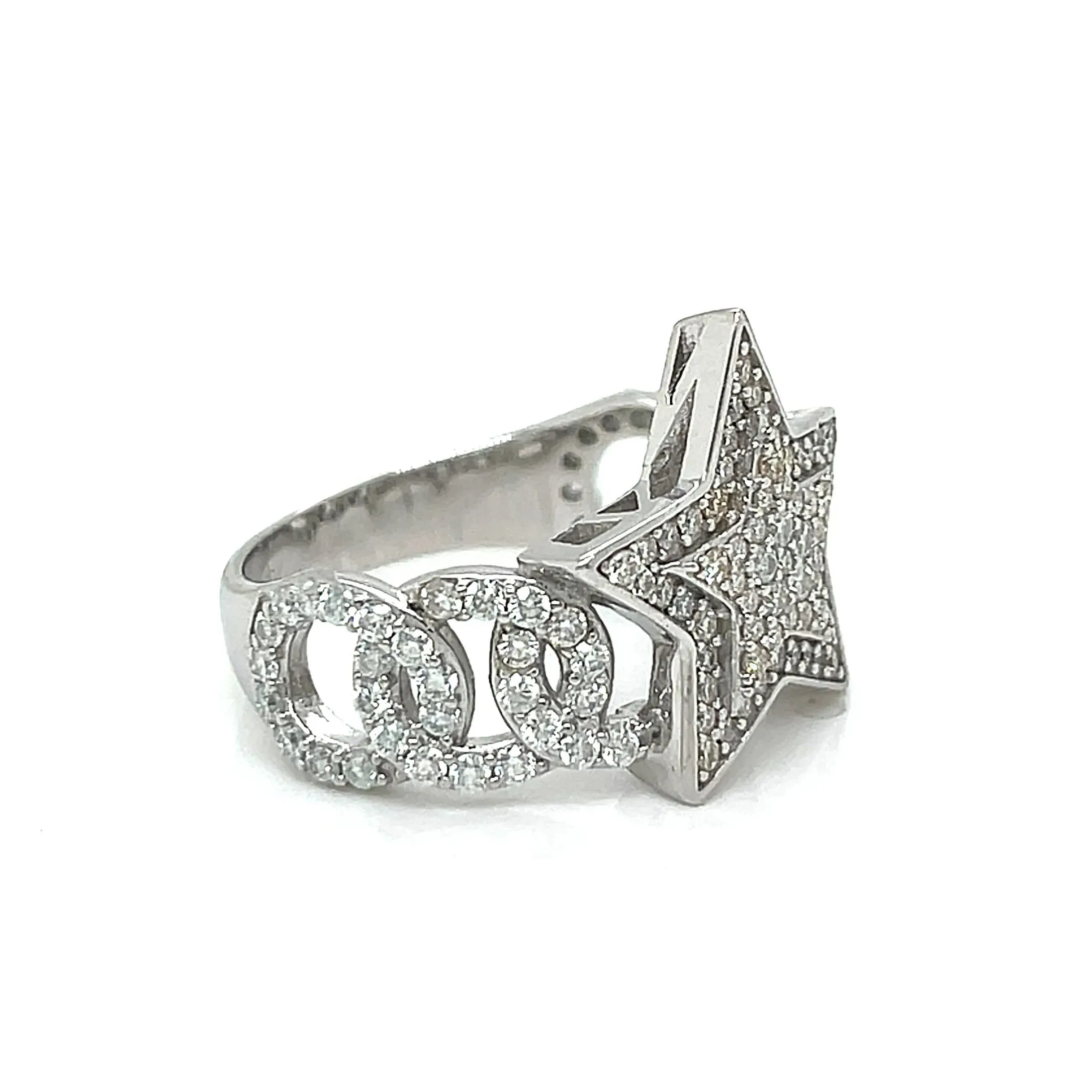 925 Sterling Silver Cubic Zirconia Star Ring - C100109