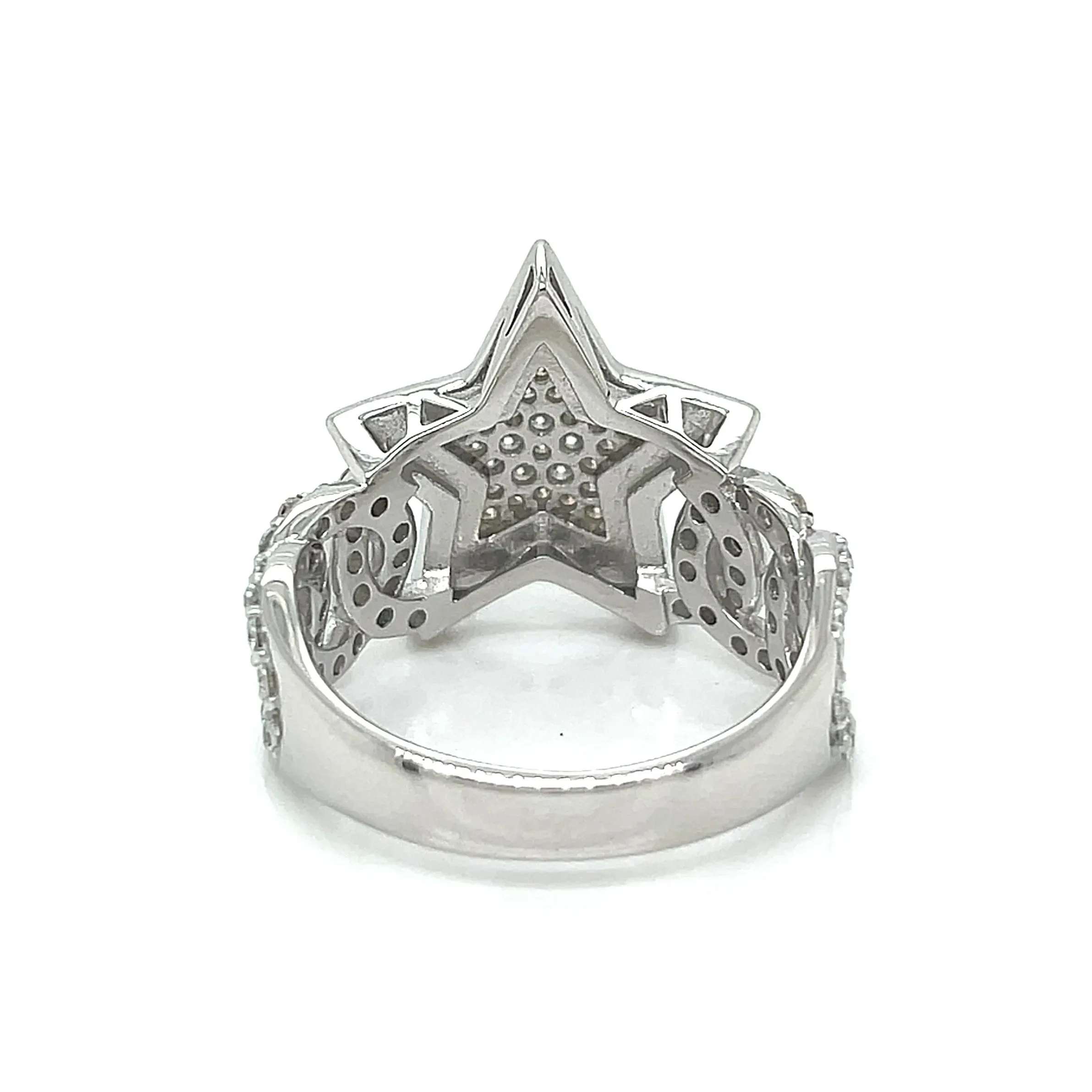 925 Sterling Silver Cubic Zirconia Star Ring - C100109