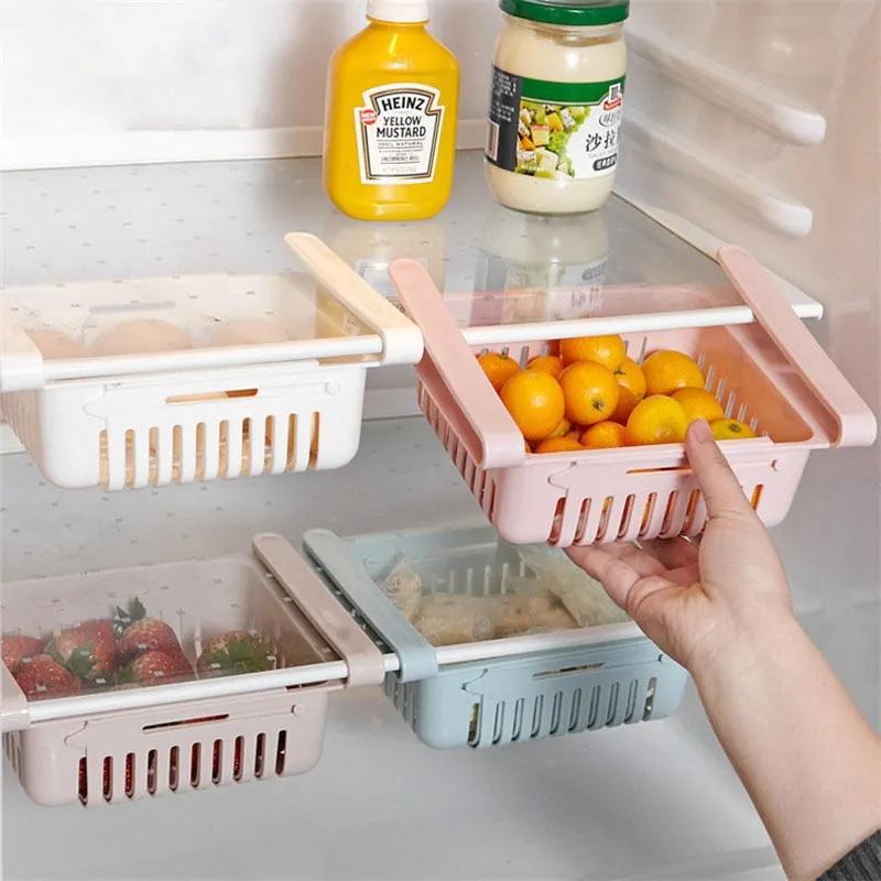 Adjustable Kitchen Refrigerator Storage Rack