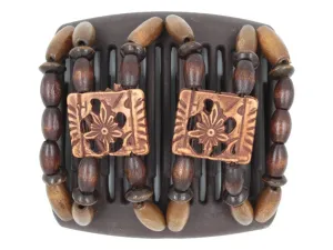 African Butterfly Chameleon Hair Comb - Dupla Brown 62