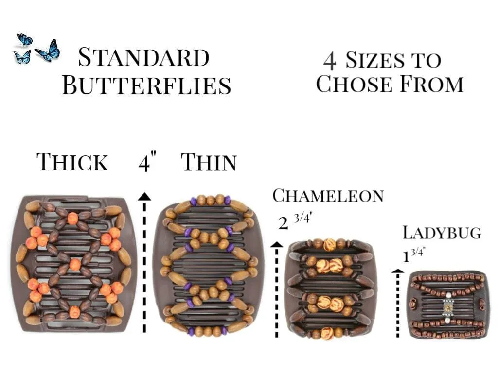 African Butterfly Chameleon Hair Comb - Dupla Brown 62