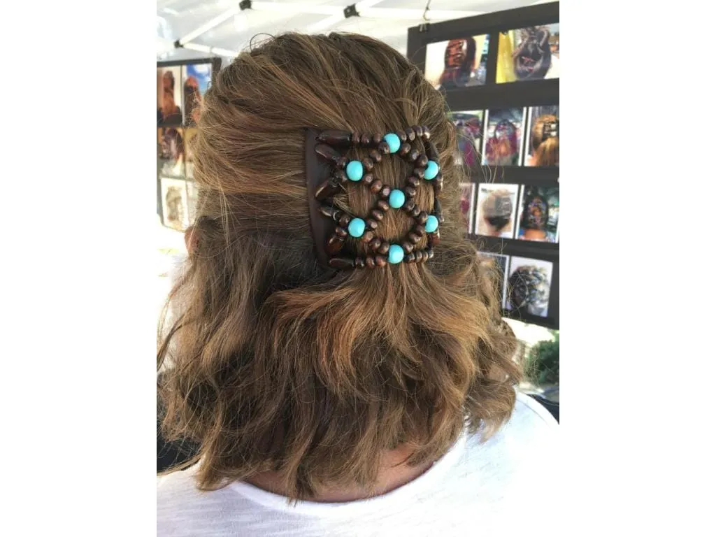 African Butterfly Chameleon Hair Comb - Dupla Brown 62