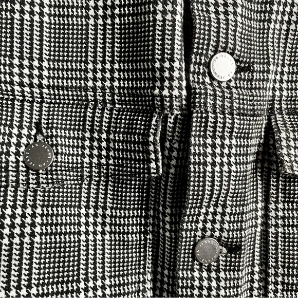 AG Adriano Goldschmied Evonne Black White Houndstooth Denim Jacket Womens Large