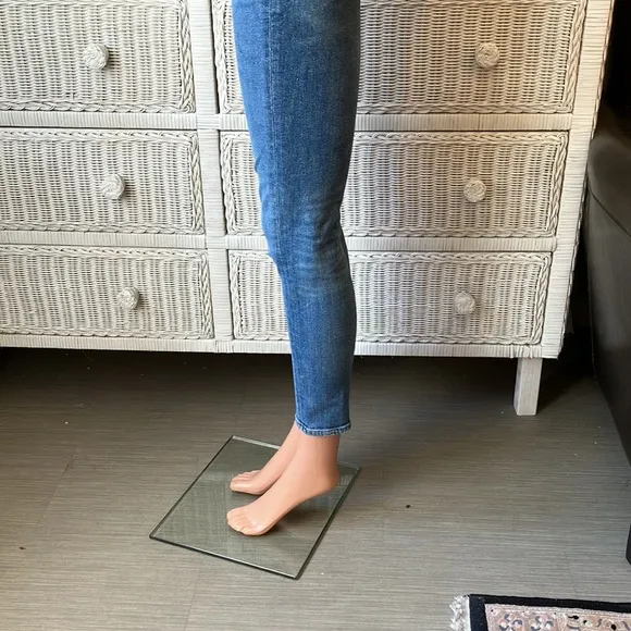 Agolde high waisted cotton jeans skinny leg light blue wash size 27