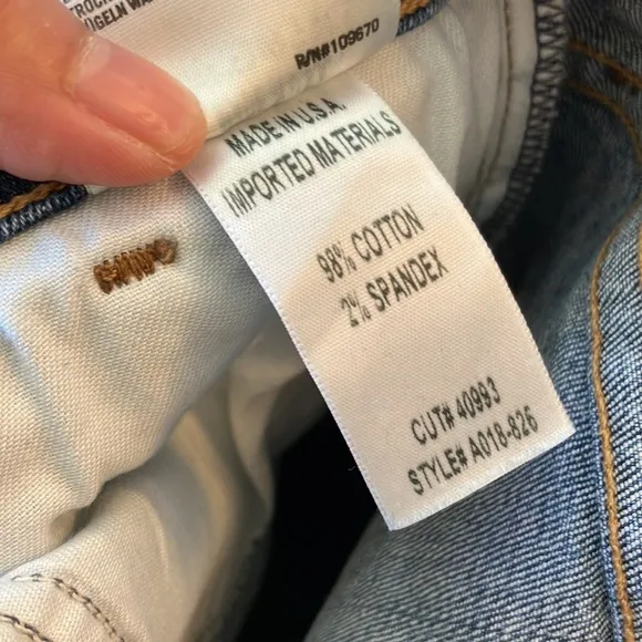 Agolde high waisted cotton jeans skinny leg light blue wash size 27