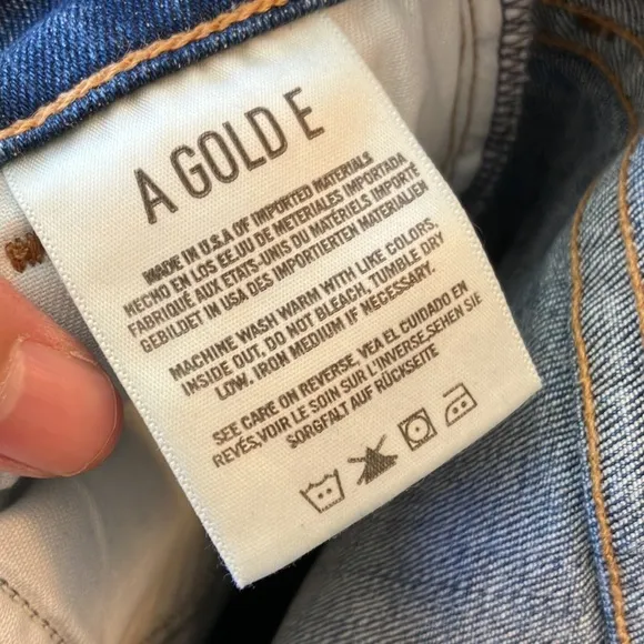 Agolde high waisted cotton jeans skinny leg light blue wash size 27
