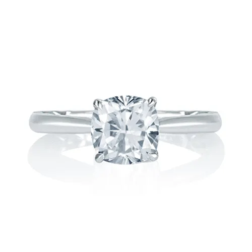 A.JAFFE Peek-A-Boo Pavé Profile Cushion Center Engagement Ring MES760Q/207