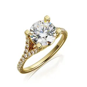 Alo Solitaire Natural Round  Diamond Engagement Ring