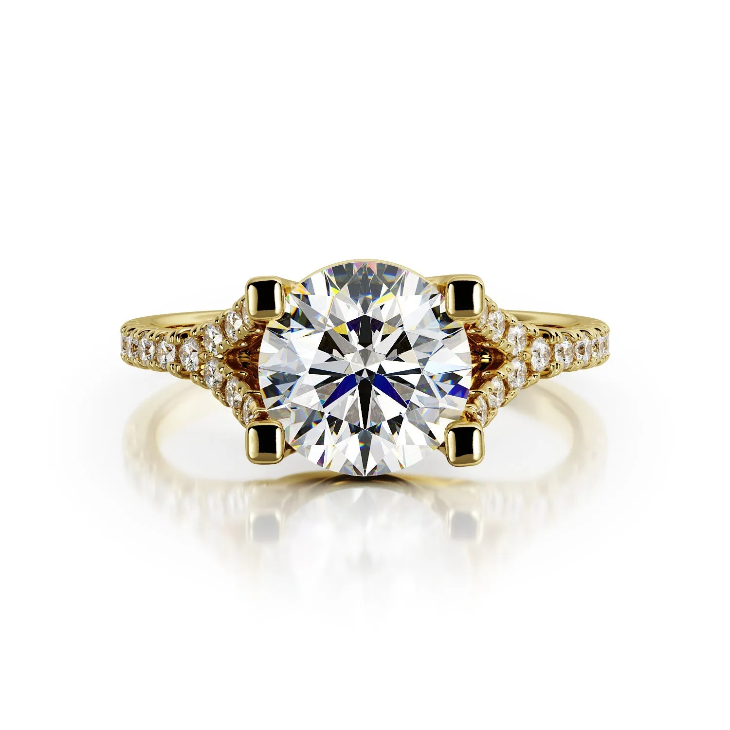 Alo Solitaire Natural Round  Diamond Engagement Ring